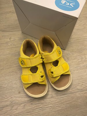二手童鞋 日本品牌 benesse 黃色 涼鞋拖鞋 19cm