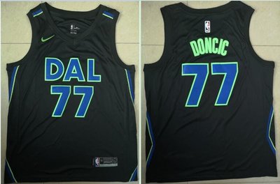 盧卡·唐西奇(Luka-Doncic) NBA達拉斯小牛隊 2018 城市版 黑色 球衣 77號
