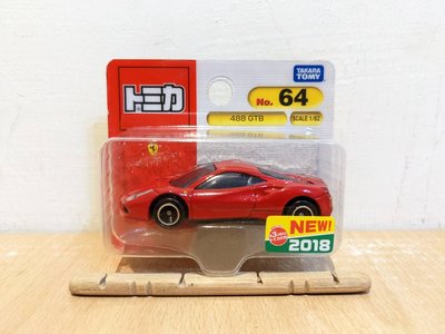 ~ 阿開王 ~ Tomica 64 吊卡 Ferrari 488 GTB 1/62 法拉利 新車貼 2018 1/64