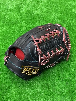 棒球世界全新ZETT 頂級硬式訂製牛皮棒壘外野手手套BPGT-2337特價黑色