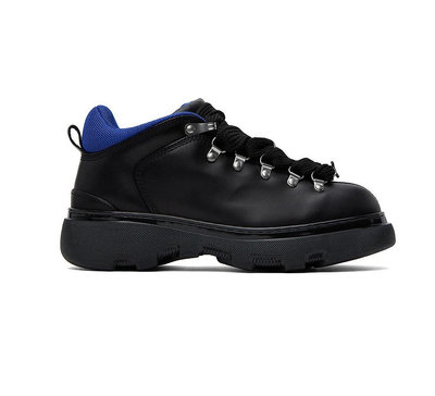 [全新真品代購-F/W23 SALE!] BURBERRY 藍色後尾 黑色皮革 靴子 / 登山靴 Trek