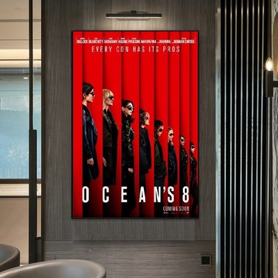 C - R - A - Z - Y - T - O - W - N　瞞天過海八面玲瓏Oceans 8電影海報掛畫裝飾畫安海瑟威珊卓布拉克蕾哈娜凱特布蘭琪女星掛畫