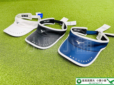 [小鷹小舖] Mizuno Golf E2MWB022 高爾夫男仕球帽 空心帽 100％聚酯纖維 帽圍56～60cm 尺寸可調節 白色/黑色/藍色 三色