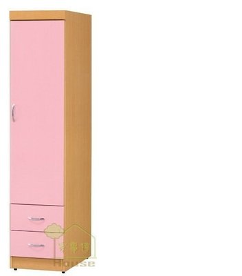 [家事達] 台灣OA-600-1 粉紅彩伊1.35尺單門二抽衣櫃 衣櫥 特價