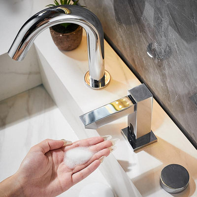 圣雪全銅智能感應皂液器衛生間臺面水龍頭式自動感應泡沫洗手液機