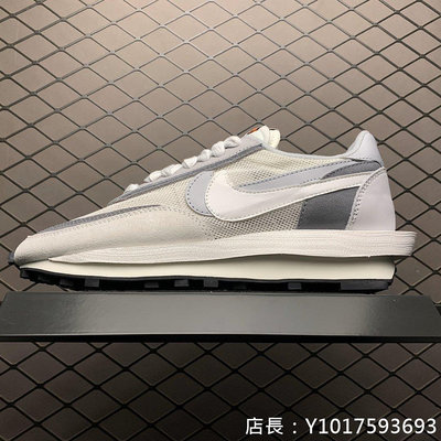 【小明潮鞋】Nike Sacai x Ldwaffle 灰白 解構 雙勾 網面 透氣耐吉 愛迪達