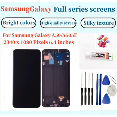 SAMSUNG 液晶螢幕總成 全新適用於 Samsung Galaxy A50 A505 螢幕總成 AMOLED屏幕面板
