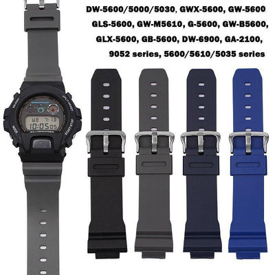 全館免運 16mmx26mm 橡膠錶帶男士運動矽膠錶帶, 於Casio DW-5600 GW-M5610 G-5600