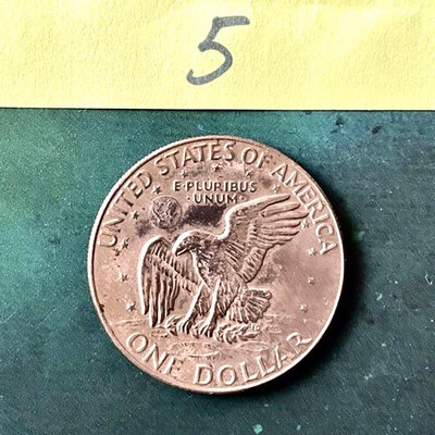 美國1美元錢幣艾森豪總統頭像背面國鳥鷹洋老鷹展翅：1974年