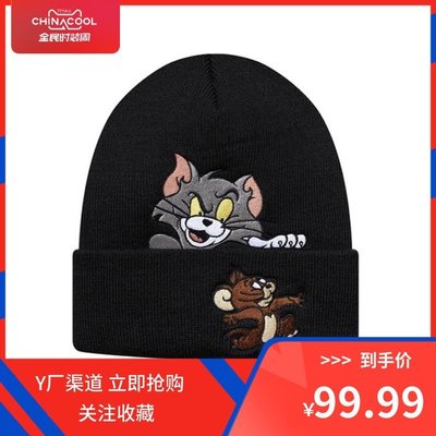 ❤小鹿嚴選❤推薦~supreme 16FW Tom Jerry Beanie 貓和老鼠刺繡 冷帽 針織帽 毛線帽