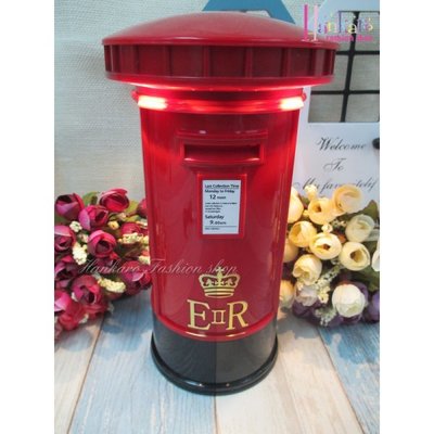 英國紅色郵筒多功能存錢罐小夜燈