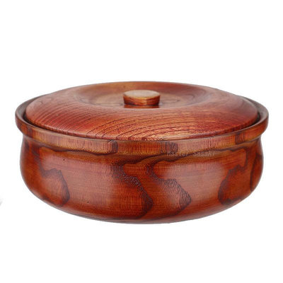 包郵李子柒果盤零食盒木盒實木碗整木木器帶蓋食物盛器湯碗飯店