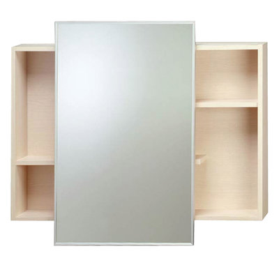 I-HOME 收納鏡櫃6083 高60公分 白橡木色 防水抗潮 發泡櫃 鏡子可左右滑動 浴室收納 吊櫃