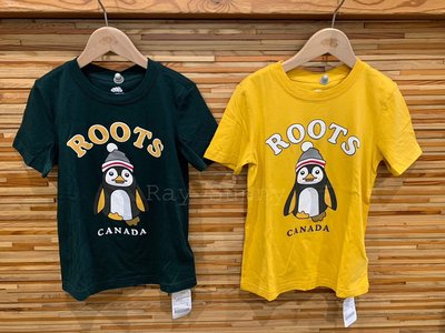 [RS代購 Roots專櫃全新正品優惠] Roots大童-動物派對系列 毛帽企鵝純棉短袖T恤 滿額贈送袋子
