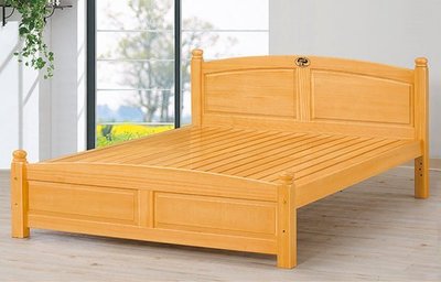 [ 家事達 ]OA884-1 安琪5尺檜木雙人床(實木床板) 特價 限送中部
