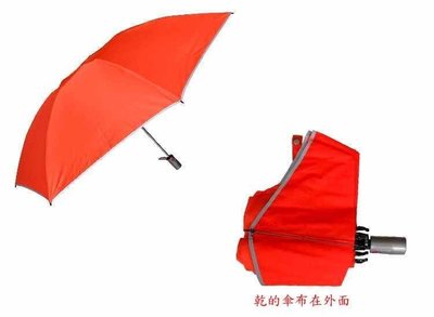 雨傘 58反向自動開收傘-素面超防潑水270T布-三折傘.包包不沾濕【同同大賣場】