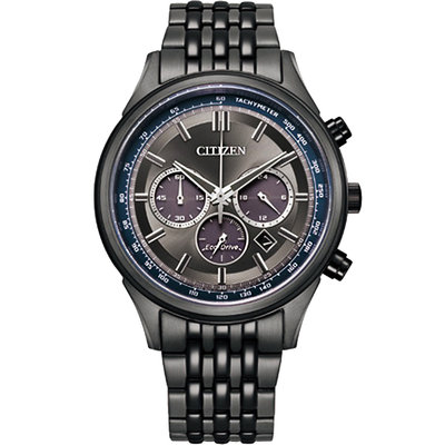 CITIZEN 星辰 亞洲限定 情人節推薦款 光動能計時手錶-黑X薄霧灰(CA4417-85H)