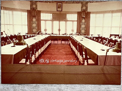 民國73年第一次國民大會第七次會議老照片中山樓橢圓會議室 憲法國父遺像