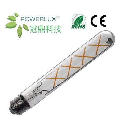 T30*300交叉形燈絲燈泡LED 8瓦X字形複古烏絲燈泡 X形玻璃長笛燈絲燈泡loft E27座