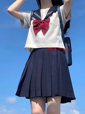 親親百貨-日系jk制服裙基礎款正版學院風白三本水手服長短袖上衣春夏套裝女