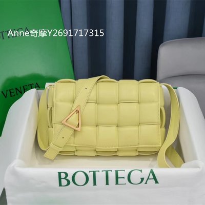 二手正品 BOTTEGA VENETA 寶緹嘉 BV Cassette檸檬黃枕頭包 單肩包 斜背包 手拿包 591970