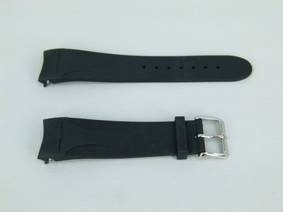 【正品保證】VULCAIN 窩路堅 原廠(22收18)全新黑色霧面橡膠錶帶+原廠不鏽鋼扣