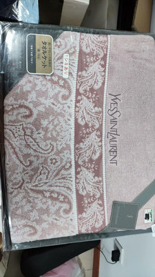 日本產ysl圣羅蘭粉色床單毛毯棉毛布毛巾被全新帶盒中古品 1