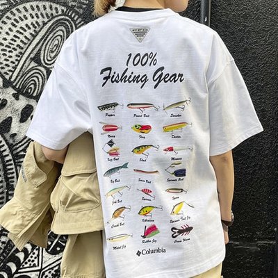 預購】日本BEAMS x Columbia聯名合作款PFG LOGRIVER戶外釣魚魚餌圖鑑棉