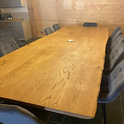 新款聯繫賣家*松木板定制桌面板實木板材榆木原木桌板整張吧台電腦辦公會議長桌-阿英