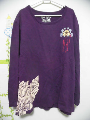 衣市藍~BIG TRAIN 長袖T恤 (3L~紫~) (240310) (衣26)