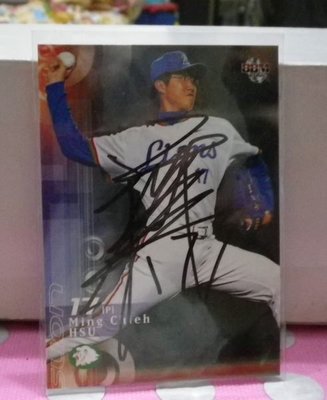 棒球天地---賣場唯一--日本職棒西武獅許銘傑簽名2002球員卡.字跡漂亮超稀少