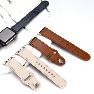 現貨熱銷-適用于iwatch蘋果頭層皮表帶apple watch5/6/7代復古牛皮手表帶爆款