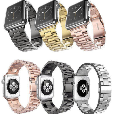 全館免運 蘋果手錶錶帶 不鏽鋼鋼帶於apple watch4錶帶/iwatch2/3/4/5代通用 42/44 38/4