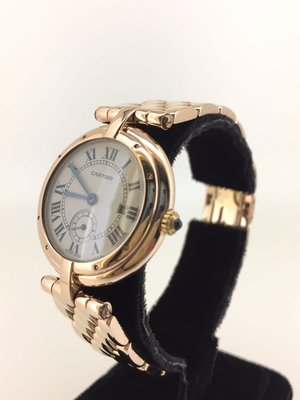 【益成當舖】流當品寧夏夜市旁 超保值 18K玫瑰金卡地亞 Cartier Vintage 男女通用名牌手錶
