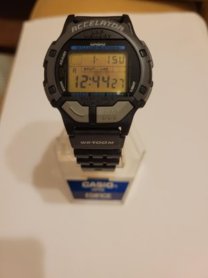 全新CASIO手錶ACL-100有黑/黃二色【自動冷光記憶10組碼錶運動潛水錶】