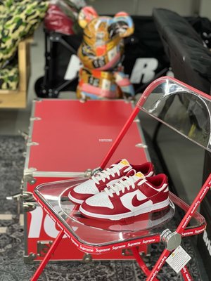 Nike Dunk Low "Gym Red" 白紅金字 防滑減震低筒男女滑板鞋 DD1391-602