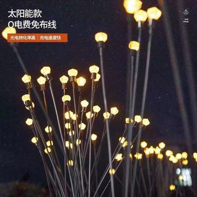 太陽能不插電滿天星螢火蟲庭院燈LED花園布置燈戶外裝飾草坪燈