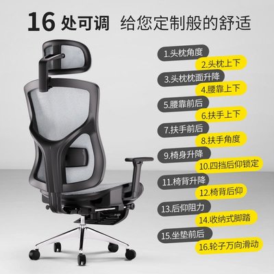 支家 1606 電腦椅人體工學座椅老板學生家用辦公椅舒適升降轉椅子