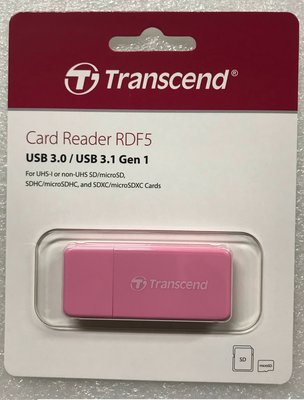 @淡水無國界@ 創見 USB3 讀卡機 RDF5 高速 白色 黑色 粉色 SD/TF 記憶卡雙槽讀卡MicroSD 手機