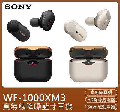 SONY? 真無線降噪藍芽耳機WF-1000XM3-入耳式/耳塞式/耳道式/觸控通話/音樂撥放/自動感應器