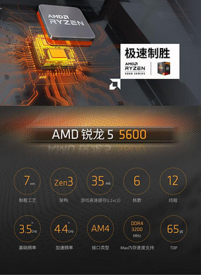 【現貨精選】AMD銳龍R5 5500/5600/5600 X G散片盒裝技嘉主板CPU套裝B550小雕