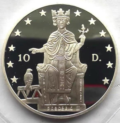 安道爾1996年 弗雷德里希二世10第納爾精制紀念銀幣
