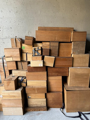 【二手】50個 老木箱 木盒  古玩 古董 一槍打  圖中 精品 收藏 古玩【天官賜福】-272