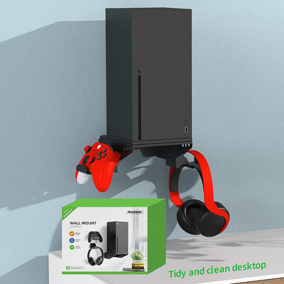 Xbox series X主機墻式支架XSX游戲機手柄耳機墻壁式置物收納支架