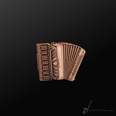 小叮噹的店- 別針 MD品牌 全新 手風琴 Weltmeister Piano 古銅色 香港進口 D11 胸針 設計款