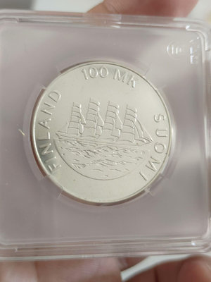 芬蘭1991年奧蘭自治70周年100馬克紀念銀幣