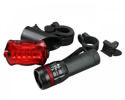 KINYO 10W自行車燈組 BLED-7108 七段式5LED車尾閃爍警示燈 伸縮調焦 -【便利網】
