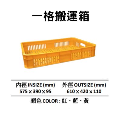 一格籃 塑膠箱 搬運籃 塑膠籃 搬運箱 儲運箱 零件箱 工具箱 收納箱 物流箱 4格 1格籃(台灣製造)