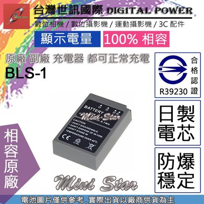 星視野 副廠 電池 台灣 世訊 OLYMPUS BLS-1 BLS1 日製電芯 一年保固 EPL2 EPL7 EPL8