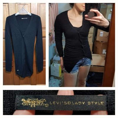 全新Levis lady style (尺碼S)針織衫 外套 黑色 罩衫 外套
